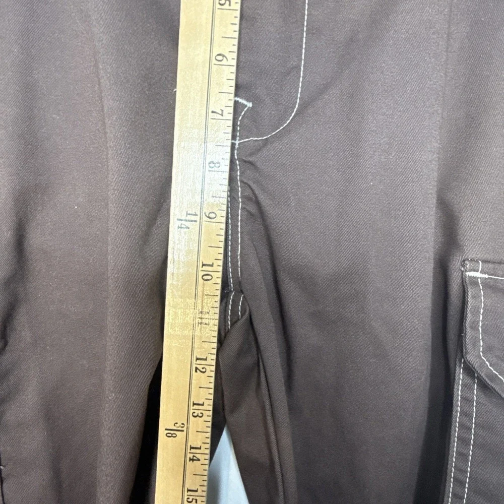 True Religion Baggy Cargo Pants 31 Brown Contrast Stitch Horseshoe Y2K Hip Hop